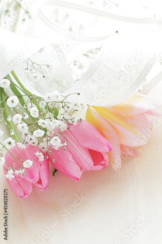 Beautiful turnip in pink color with ribbon for background image