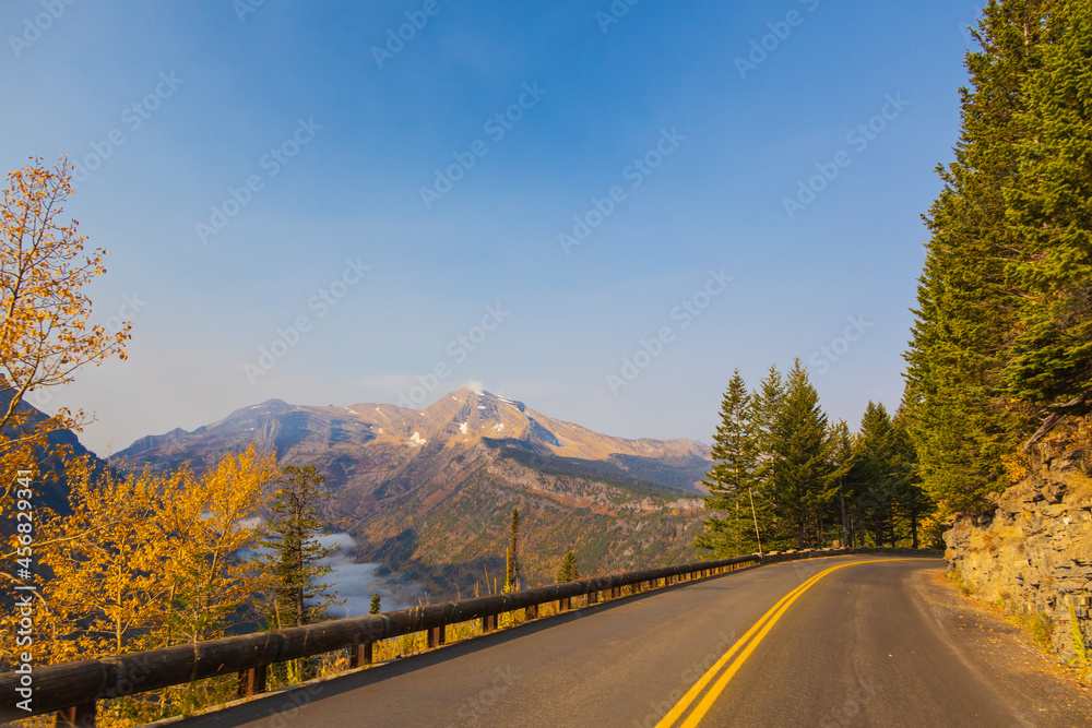 Fall foliage on the Going-to-the-Sun road, Glacier National Park, Montana
