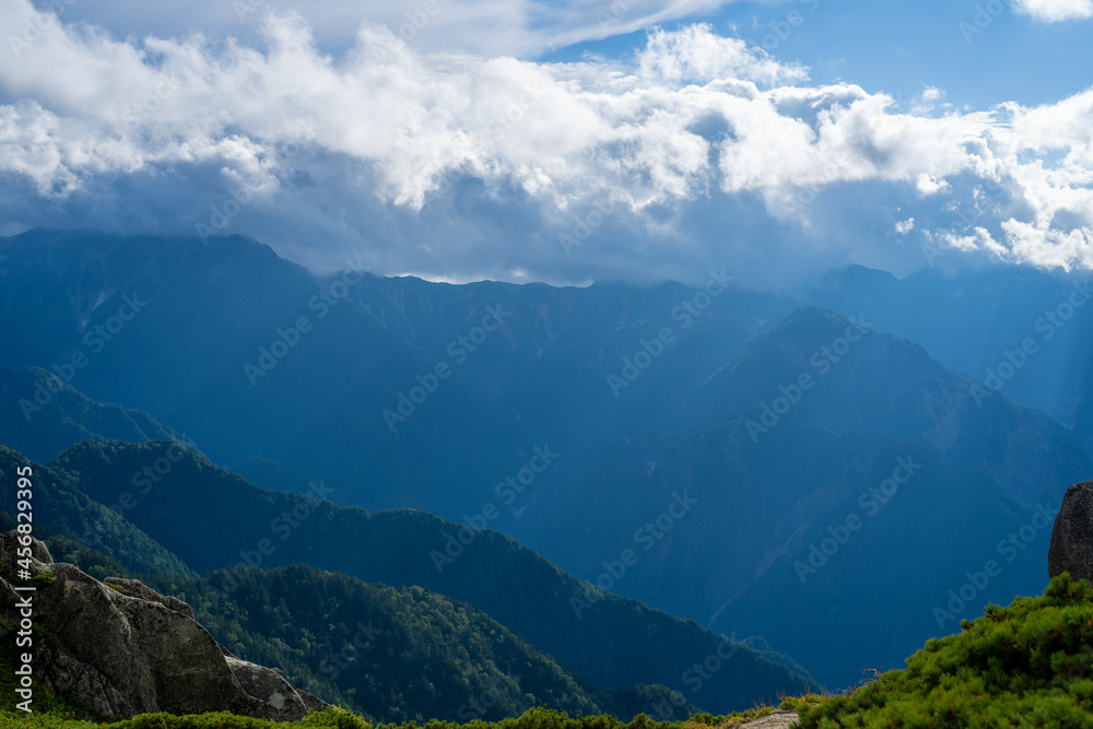長野県安曇野市にある燕岳を登山する風景 A view of climbing Mt. Tsubame in Azumino City, Nagano Prefecture. 長野県安曇野市にある燕岳を登山する風景 A view of climbing Mt. Tsubame in Azumino City, Nagano Prefecture.