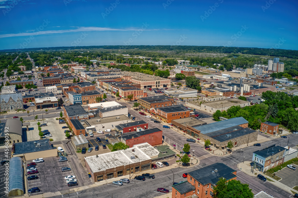 Aerial View of the German Inspired New Ulm, Minnesota