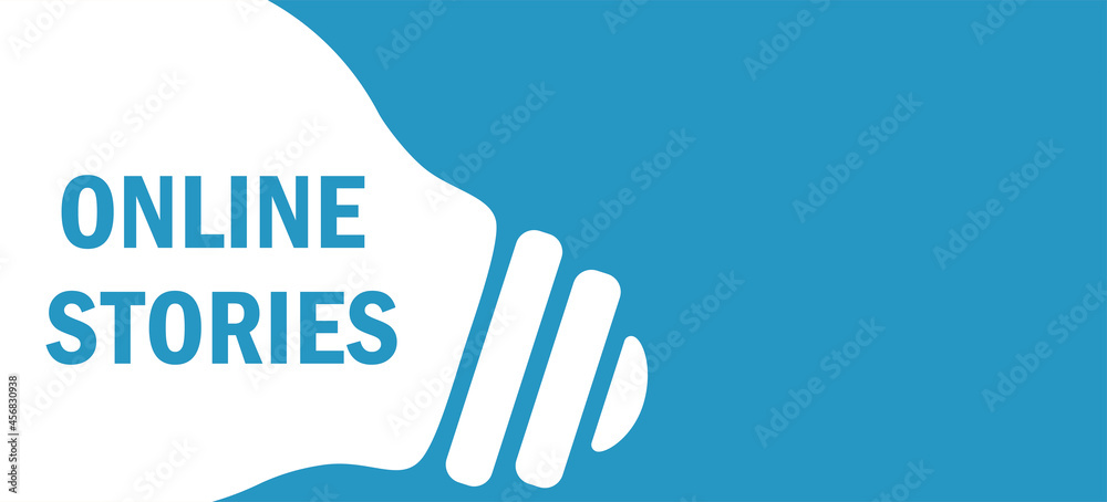 Fototapeta premium Online Stories in lamp background illustration