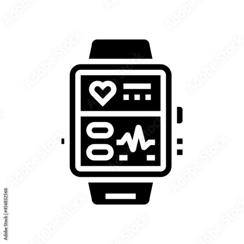 fitness bracelet electronic gadget glyph icon vector. fitness bracelet electronic gadget sign. isolated contour symbol black illustration