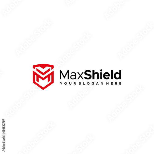 Modern lettermark initial M Max Shield logo design