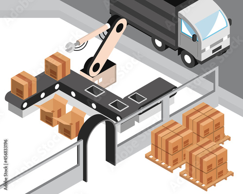 logistics sector processing packages