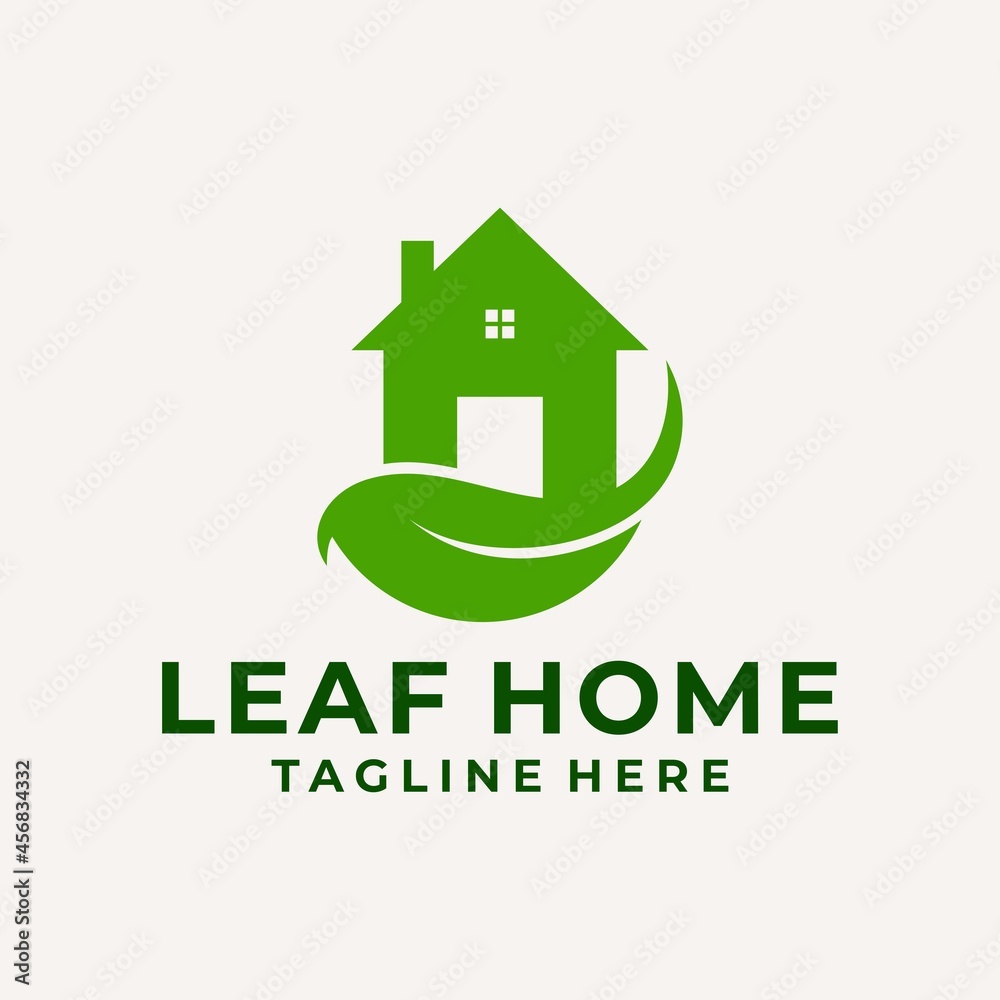Modern Leaf Home Logo Vector