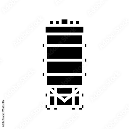 tank for coal storage glyph icon vector. tank for coal storage sign. isolated contour symbol black illustration