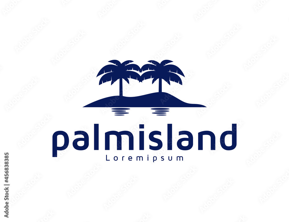 Palm island logo design illustration