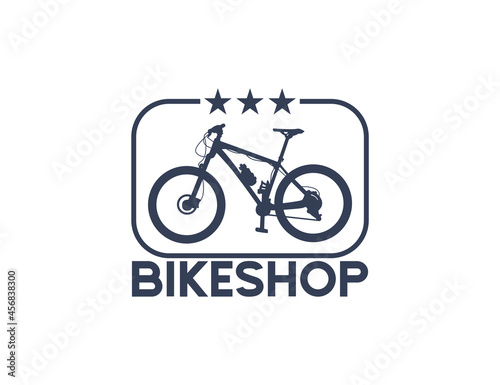 Bike shop bicycle silhouette logo