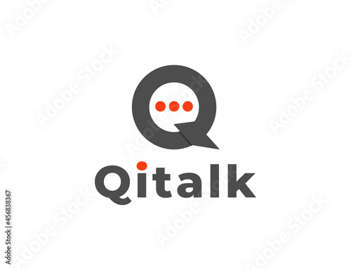 Fototapeta Naklejka Na Ścianę i Meble -  Modern letter q talk or chat logo design