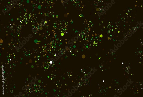 Light Green vector template with chaotic shapes.
