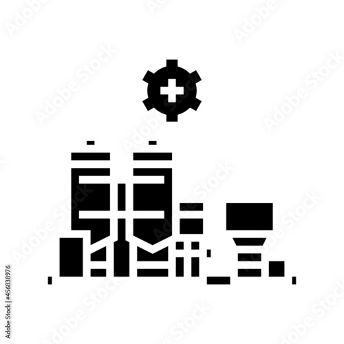 manufacture factory glyph icon vector. manufacture factory sign. isolated contour symbol black illustration