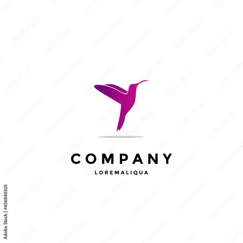 Obraz premium Bird logo design modern concept in gradient style