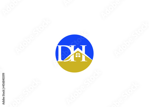 dh letter initial creative modern logo design vector icon template