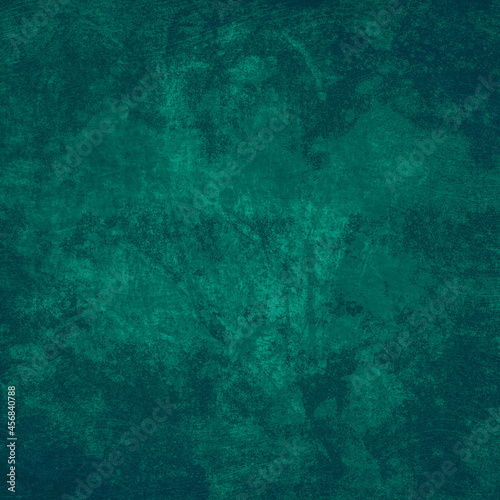 Abstract blue green solid grunge textured background with space