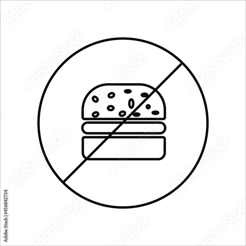 No junk food, no drink, stop junk food and drink icon, Stop eating junk food, No eat Drink icon