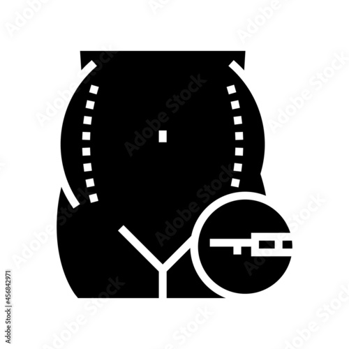 liposuction surgery glyph icon vector. liposuction surgery sign. isolated contour symbol black illustration