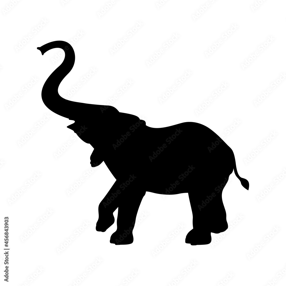 Vector Elephant Silhouette On White Background Vector Elephant Silhouette On White Background