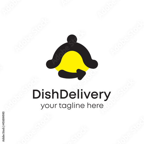 Smile Fast Delivery Food Vector Abstract Illustration Logo Icon Design Template Element