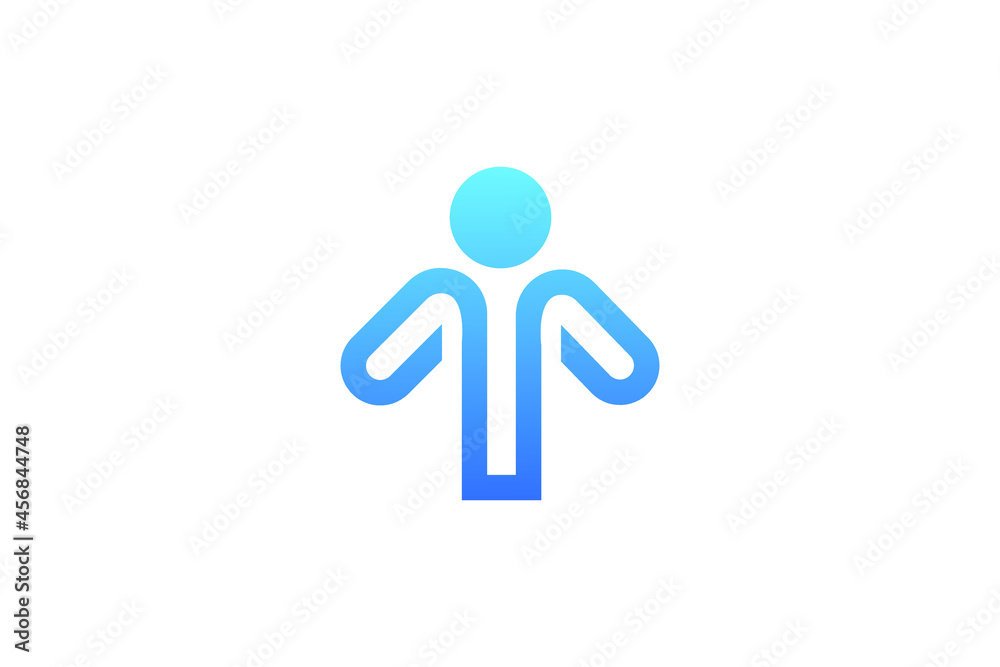 Target Person Arrow Logo Design. suitable for companies and businesses that have a large number of target people