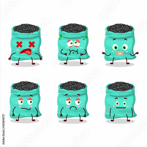 Black turtle beans cartoon character with nope expression