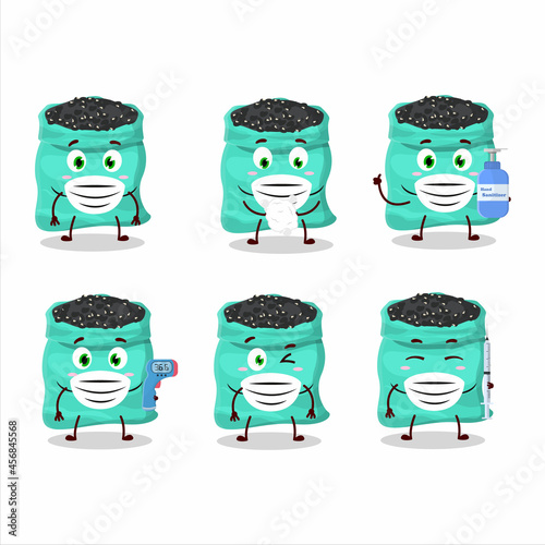 A picture of black turtle beans cartoon design style keep staying healthy during a pandemic