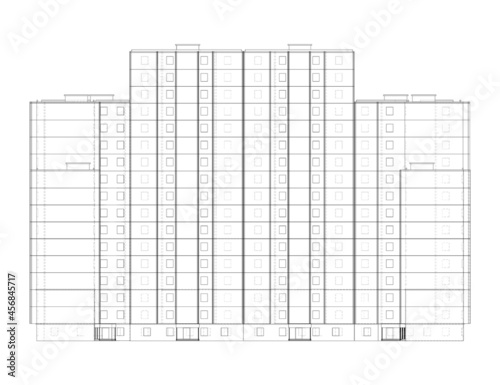 Vector multi-storey residential building
