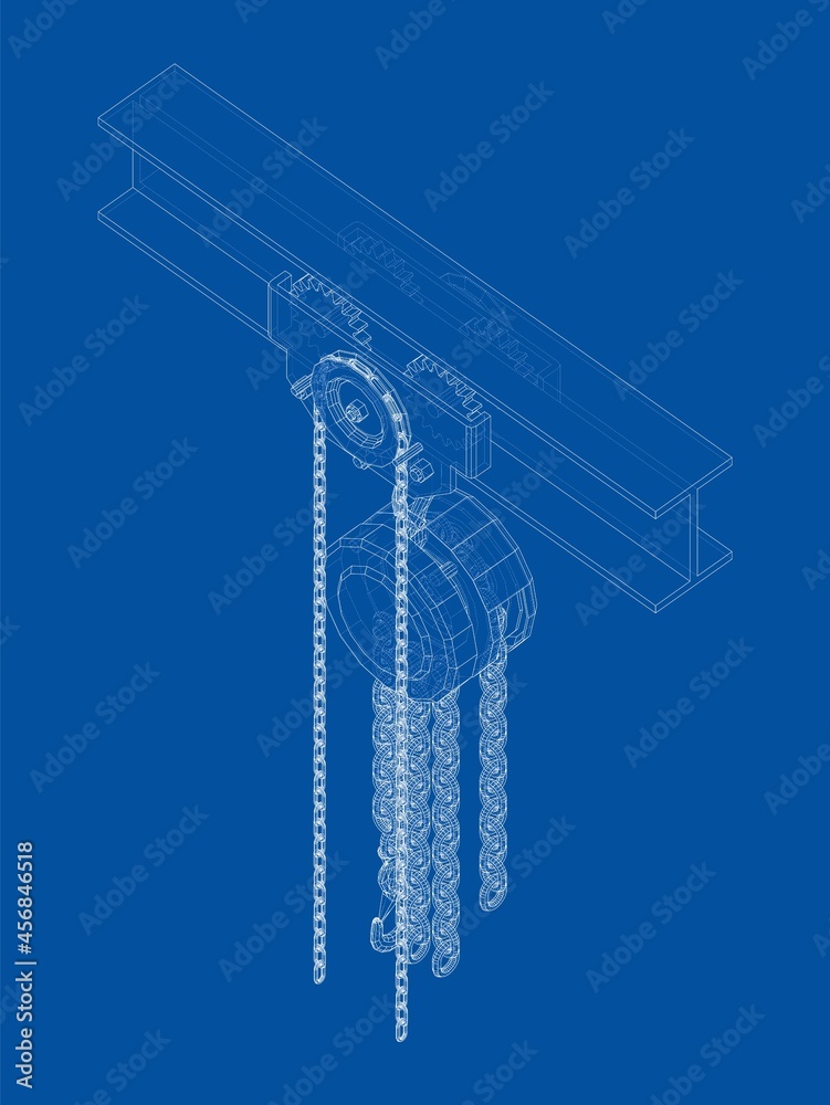 A Hoist on the beam. Vector