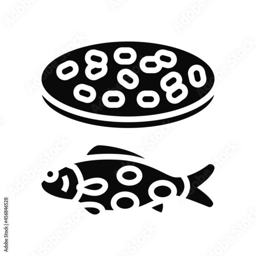 streptococcus iniae fish glyph icon vector. streptococcus iniae fish sign. isolated contour symbol black illustration