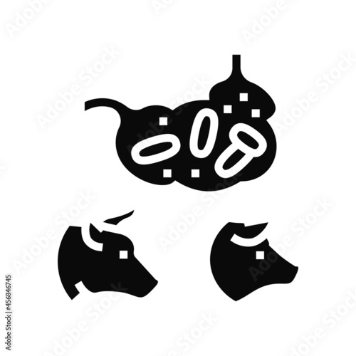 coli bacillus domestic animal glyph icon vector. coli bacillus domestic animal sign. isolated contour symbol black illustration