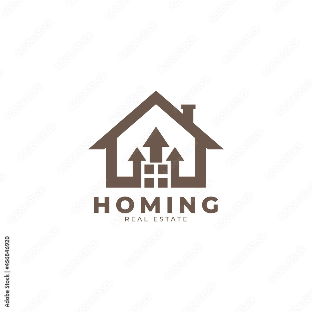 House with Up Arrow Logo Vector Professional Stylish House with Up Arrow Logo Vector Professional Stylish