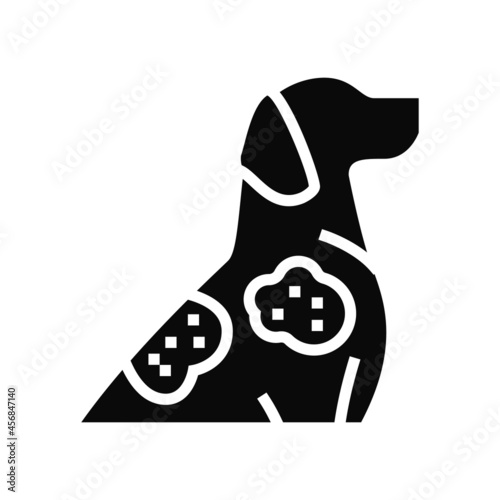 sarcoptic mange glyph icon vector. sarcoptic mange sign. isolated contour symbol black illustration