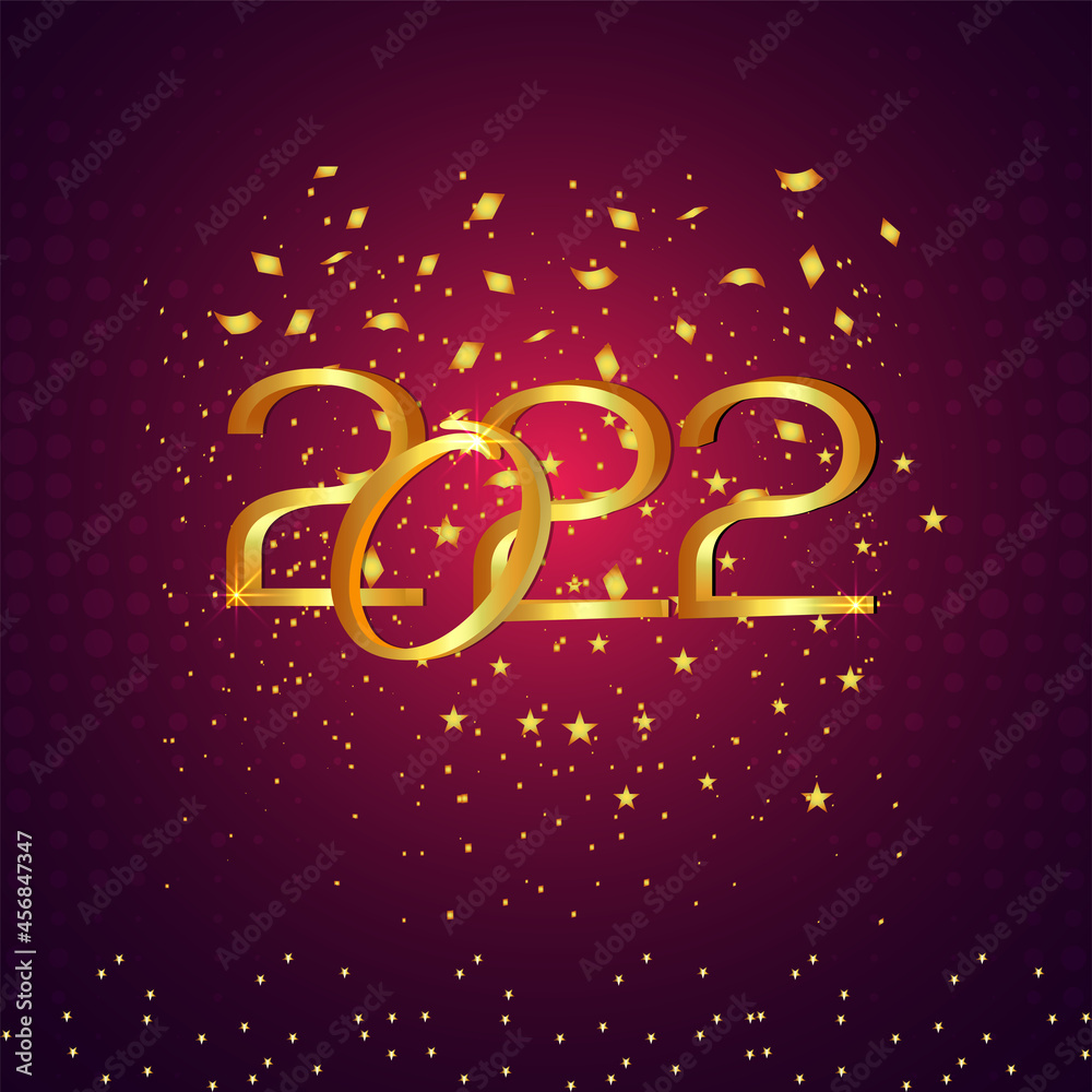 Golden text effect of 2022 happy new year celebration background Golden text effect of 2022 happy new year celebration background