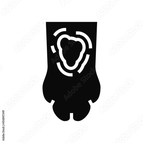 ringworm animal paw glyph icon vector. ringworm animal paw sign. isolated contour symbol black illustration photo