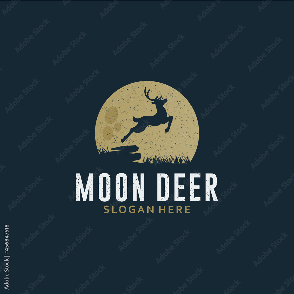 moon deer logo template