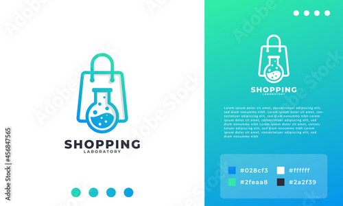 Lab Shop Logo. Medical Laboratory Store Icon Vector Illustration