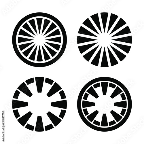 Circle geometric concept in black and white colors. Very suitable in various purposes apps, websites, symbol, logo, icon and etc.