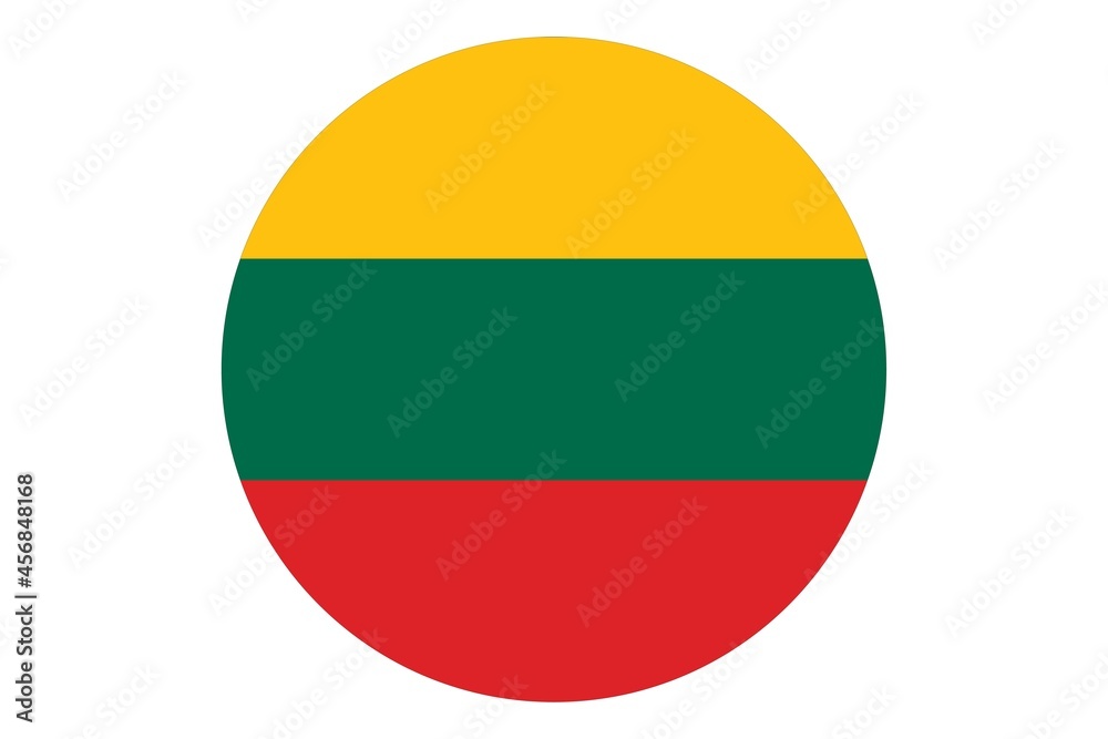 Circle flag vector of Lithuania on white background.