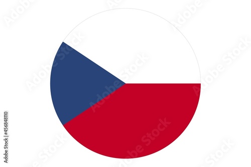 Circle flag vector of Czech on white background.