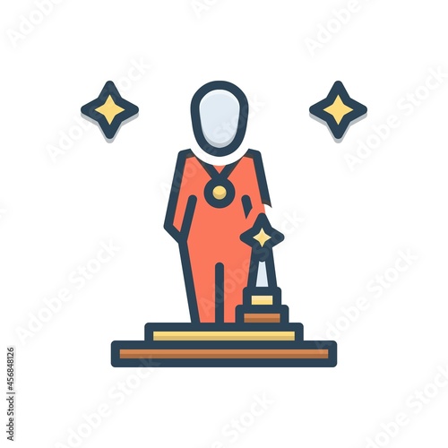 Color illustration icon for winner