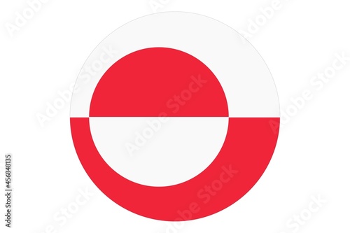 Circle flag vector of Greenland on white background.
