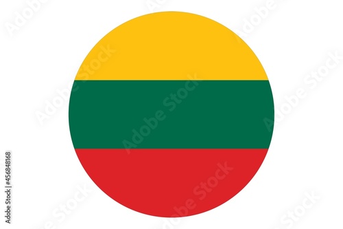 Circle flag vector of Lithuania on white background. Free Download Circle flag vector of Lithuania on white background. - GFXLoad