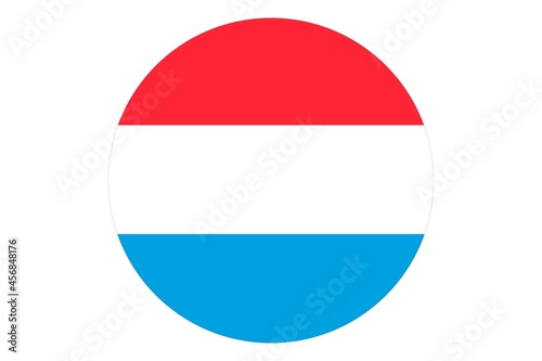 Circle flag vector of Luxembourg on white background.