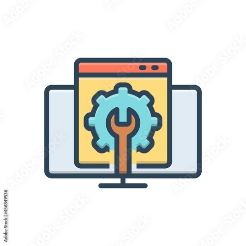 Color illustration icon for webmasters