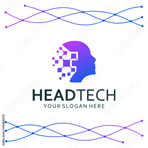 head tech , brain , logo design inspiration