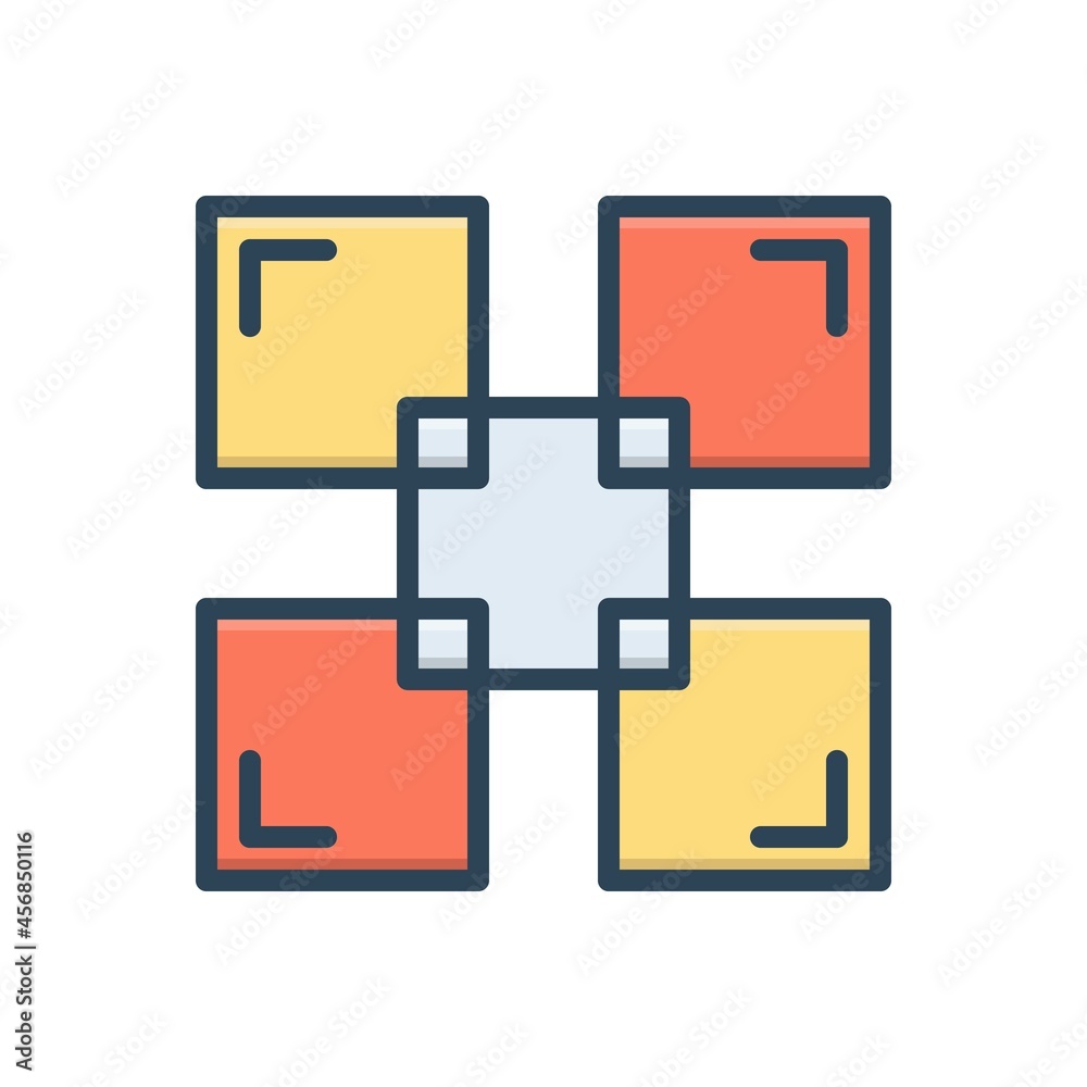 Obraz premium Color illustration icon for ensemble