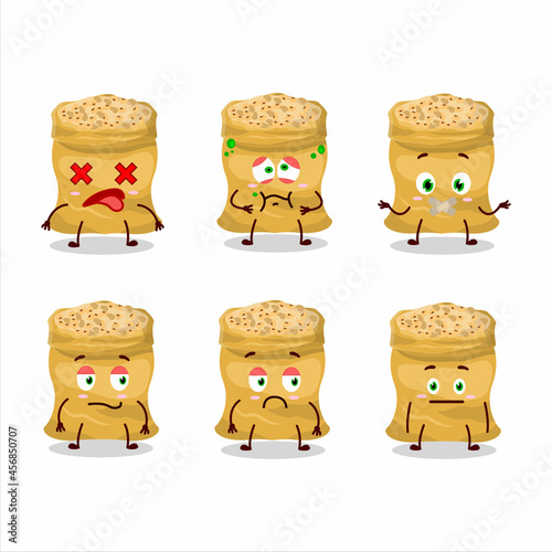 Soy beans cartoon character with nope expression