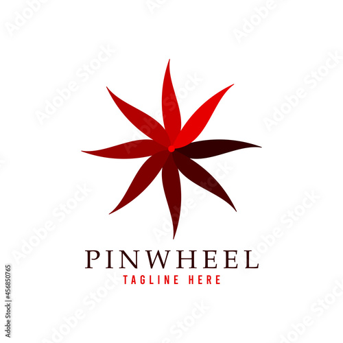 Red pinwheel logo vector template