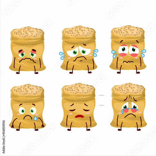 Soy beans cartoon character with sad expression