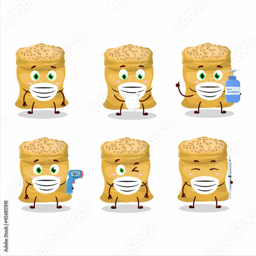 A picture of soy beans cartoon design style keep staying healthy during a pandemic