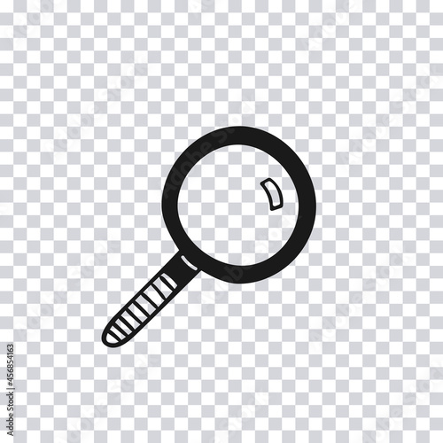 Hand drawn Magnifier isolated on transparent background. Sketch. Vector illustration.